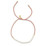 TAI JEWELRY Bracelet Pink Handmade Pearl Beaded Pull-Tie Bracelet
