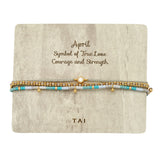 TAI JEWELRY Bracelet April Handmade Pull Tie Birthstone Bracelets | Set Of 3
