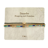 TAI JEWELRY Bracelet December Handmade Pull Tie Birthstone Bracelets | Set Of 3