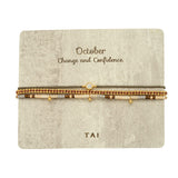 TAI JEWELRY Bracelet October Handmade Pull Tie Birthstone Bracelets | Set Of 3