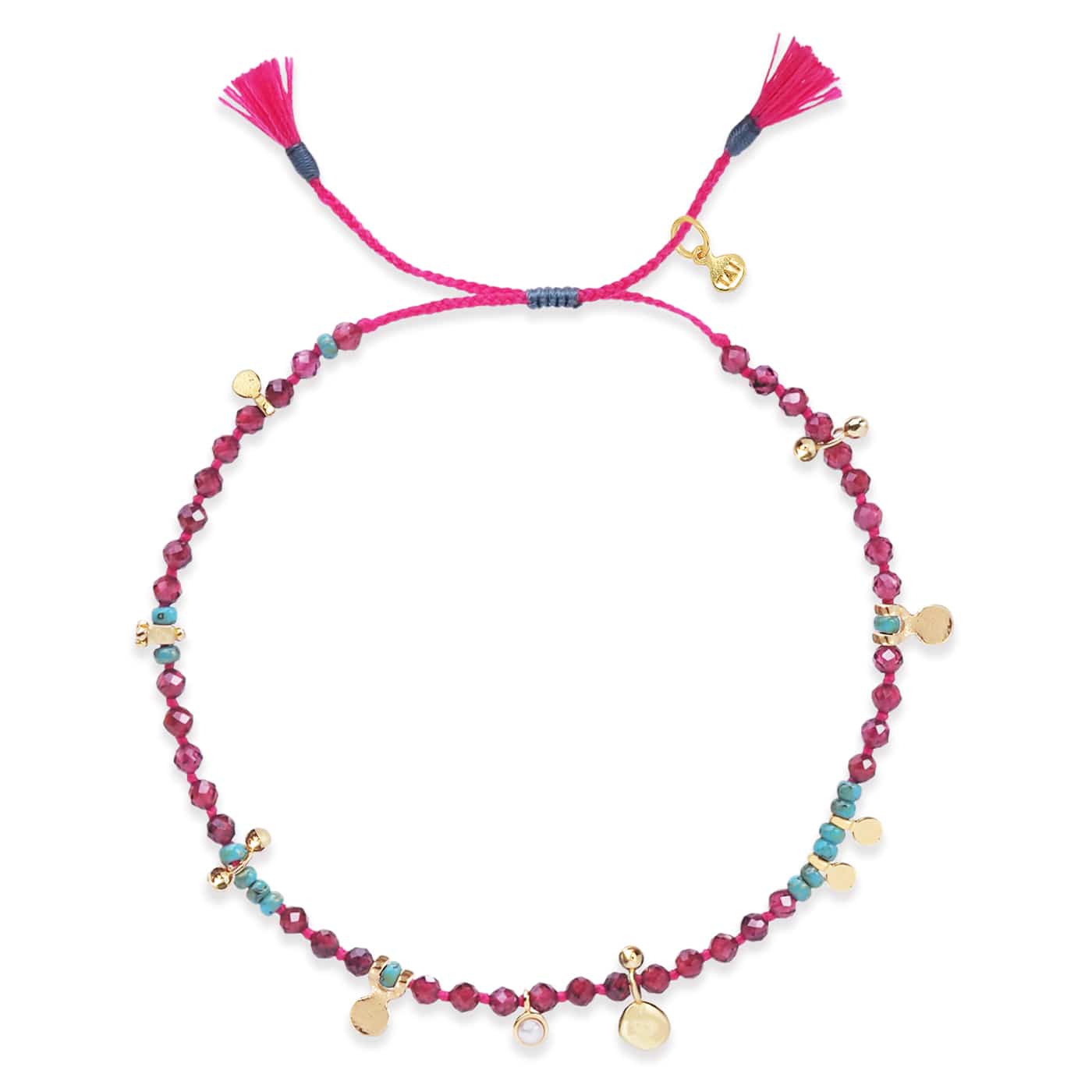 TAI JEWELRY Bracelet Handmade Ruby Pearl Charm Bracelet