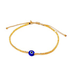 TAI JEWELRY Bracelet Gold Handmade Seed Bead Evil Eye Bracelet
