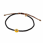TAI JEWELRY Bracelet Yellow/Black Handmade Seed Bead Evil Eye Bracelet