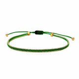 TAI JEWELRY Bracelet Green Handmade Silk Bracelet With Gold Beaded Accents