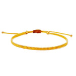 TAI JEWELRY Bracelet Yellow Handmade Silk Bracelet With Gold Beaded Accents