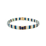 TAI JEWELRY Bracelet Blue Handmade Tila Beaded Stretch Bracelet With Stone Accents