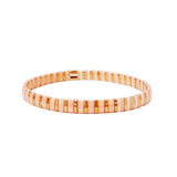 TAI JEWELRY Bracelet Peach Handmade Tila Beaded Striped Stretch Bracelets