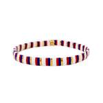 TAI JEWELRY Bracelet Red/White/Blue Handmade Tila Beaded Striped Stretch Bracelets