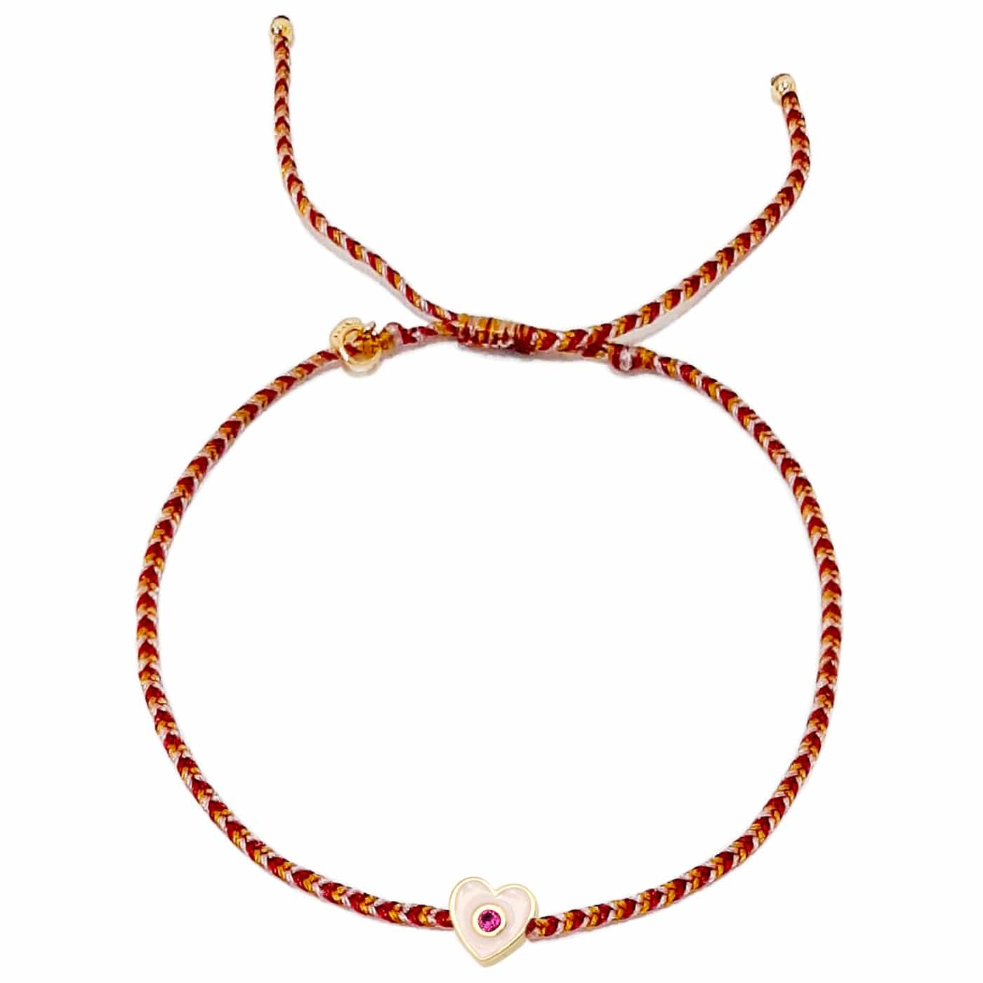 TAI JEWELRY Bracelet Heart Handmade Woven Bracelet With Enamel Charm