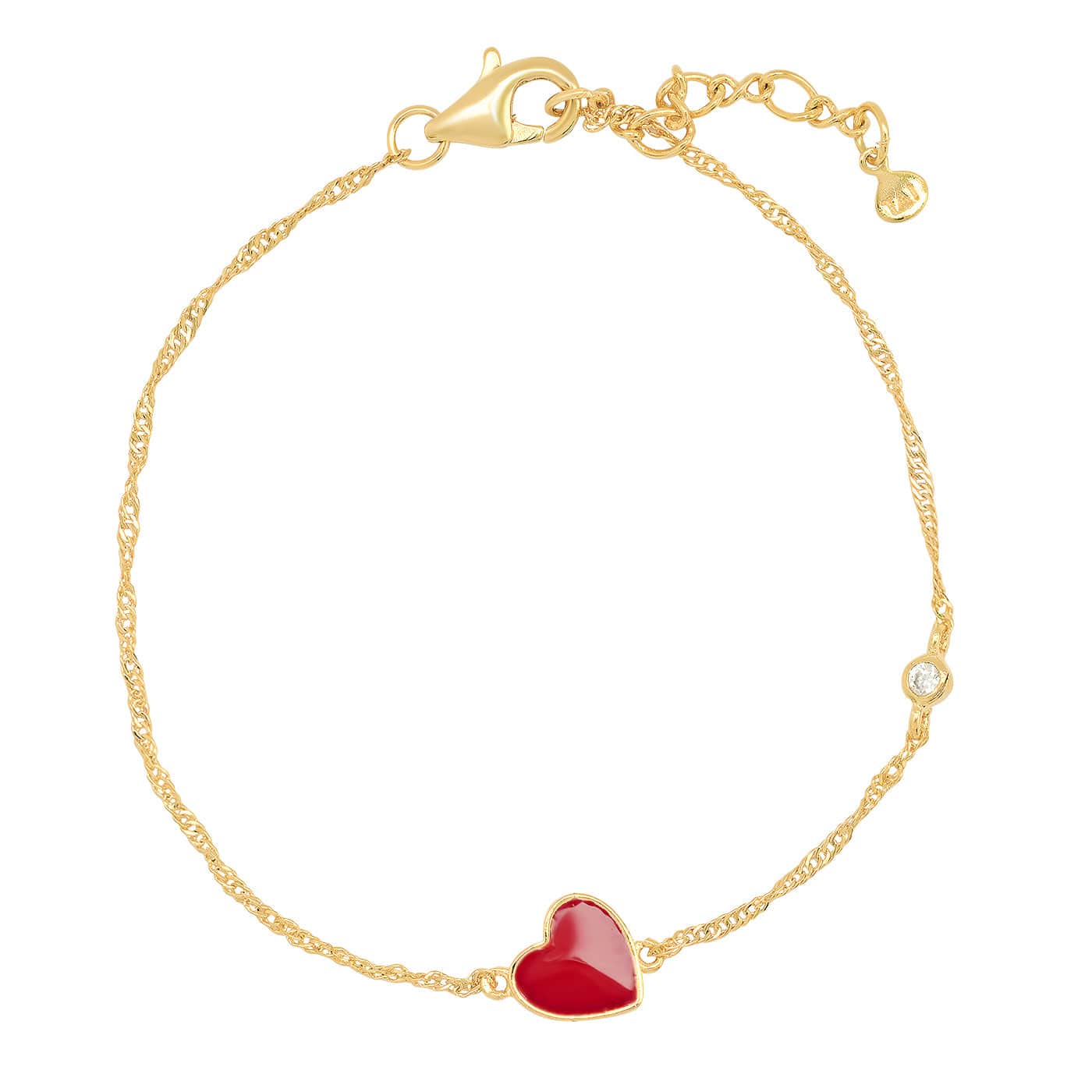 TAI JEWELRY Bracelet Heart Heart Enamel Charm Chain Bracelet
