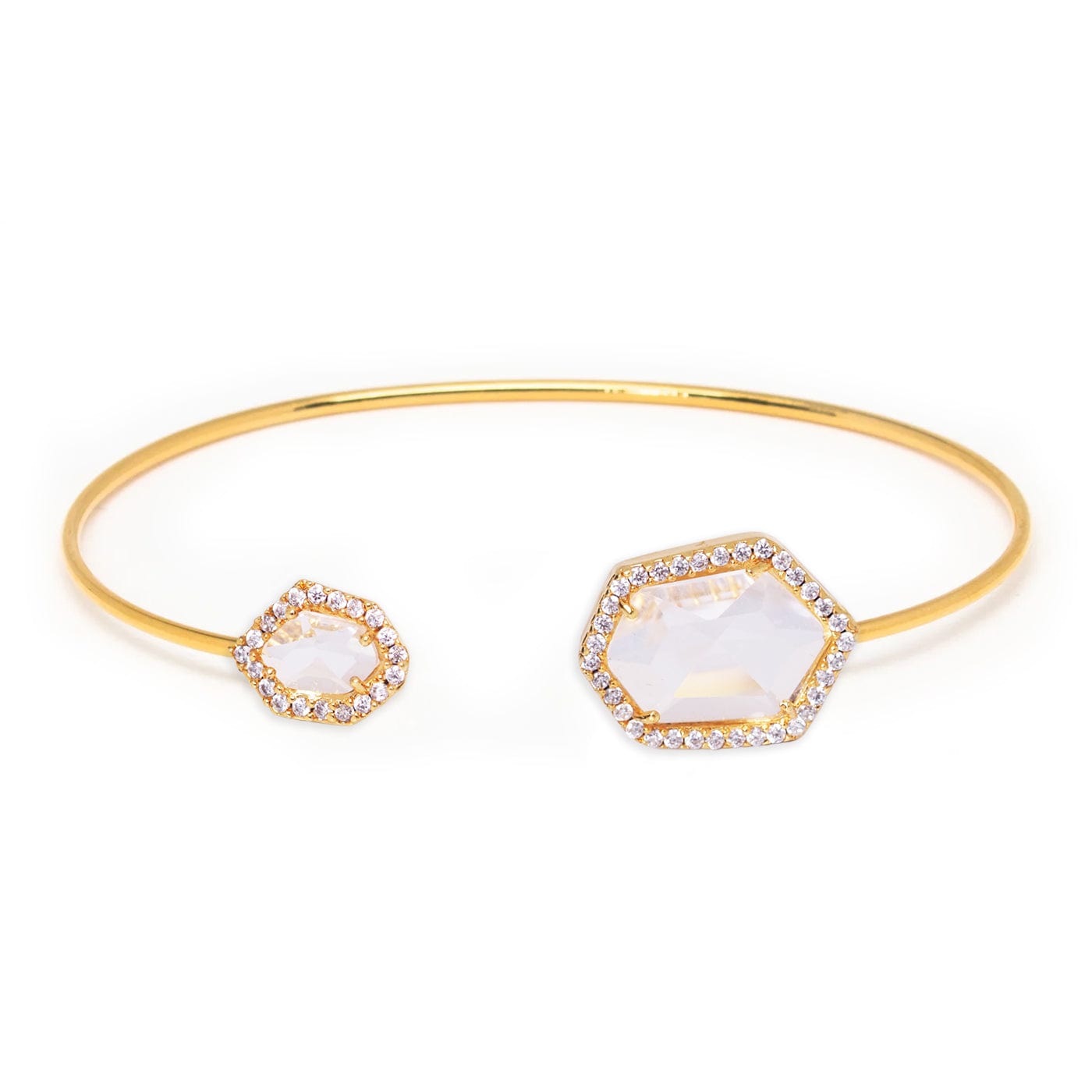 TAI JEWELRY Bracelet Clear Hex Open Bracelet