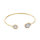 TAI JEWELRY Bracelet Gold/Alice Blue Hex Open Bracelet