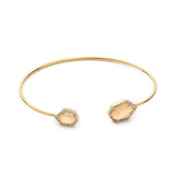 TAI JEWELRY Bracelet Gold/Cats Eye Hex Open Bracelet