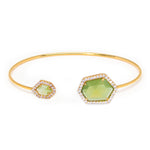 TAI JEWELRY Bracelet Green Hex Open Bracelet