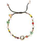 TAI JEWELRY Bracelet OLIVE Kittisak Multi Colored Stone Evil Eye Bracelet