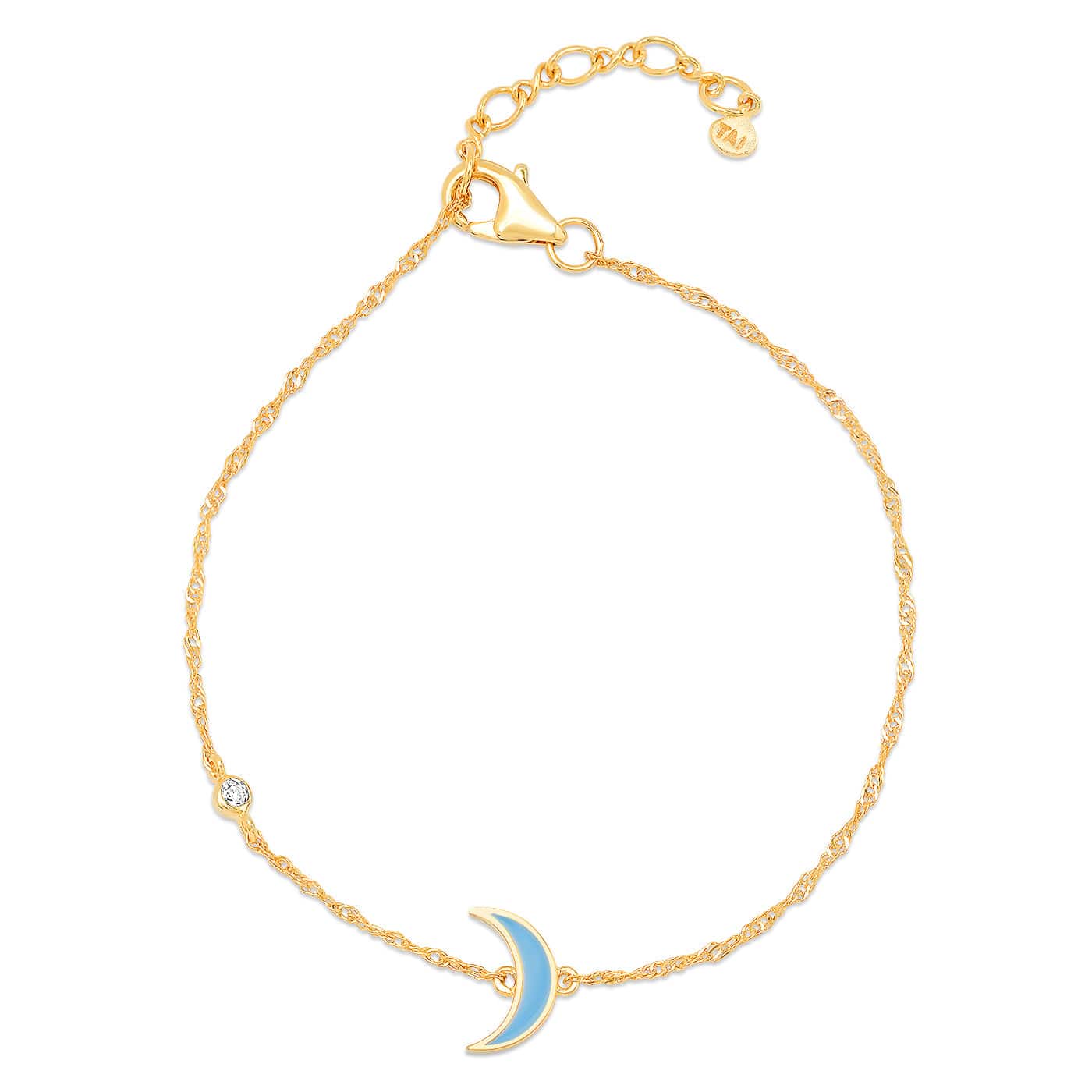 TAI JEWELRY Bracelet Moon Moon Enamel Charm Chain Bracelet
