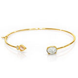 TAI JEWELRY Bracelet Open Cuff Bracelet with Triangle & Oval Stone Accents