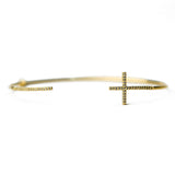 TAI JEWELRY Bracelet GOLD Pave Cross Open Cuff Bracelet
