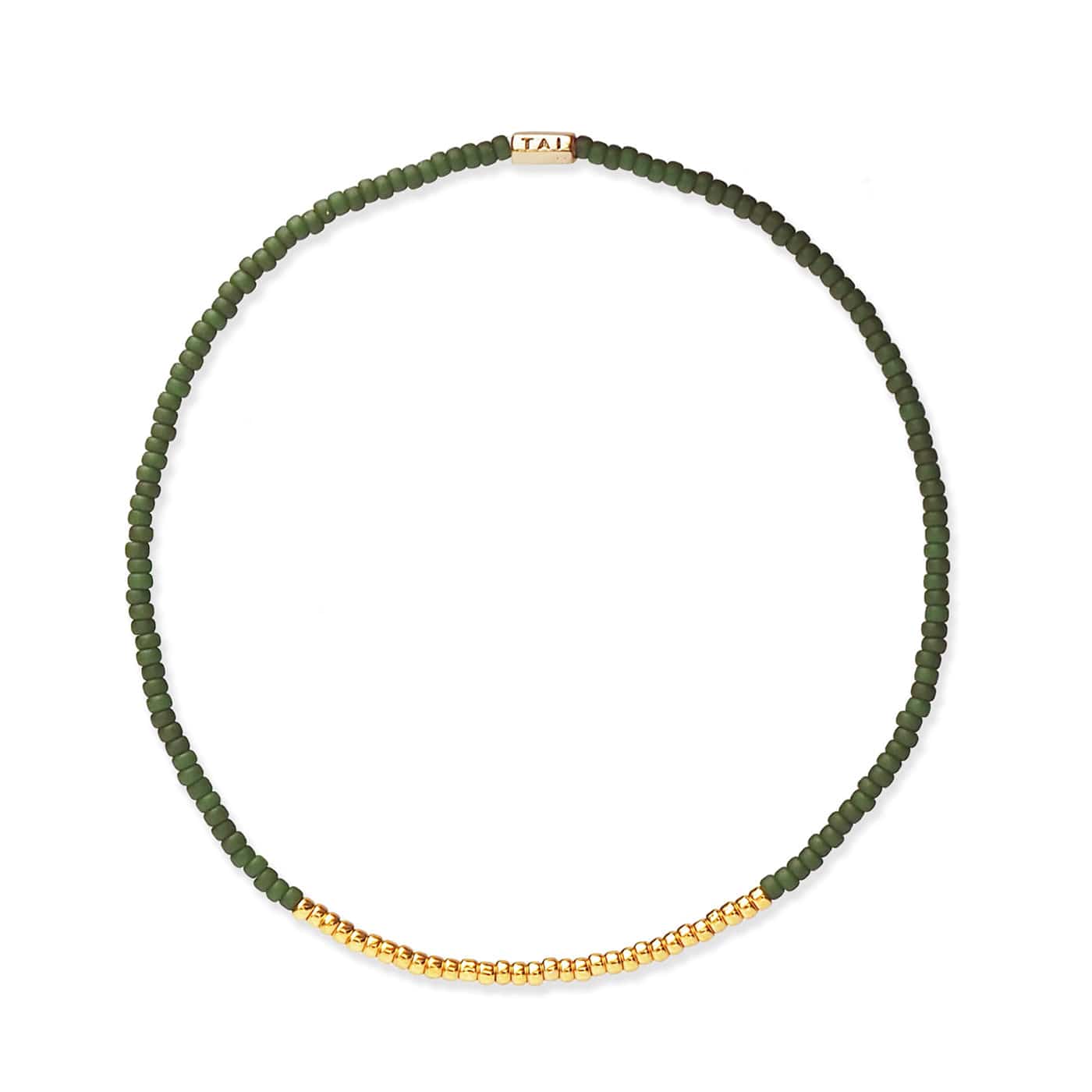 TAI JEWELRY Bracelet FOREST GREEN Praew Bracelet Beaded With Gold Accents