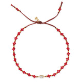 TAI JEWELRY Bracelet Red Japanese Bead & CZ Bracelet
