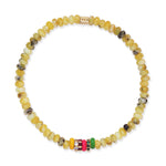 TAI JEWELRY Bracelet Yellow Semi-Precious Stretch Bracelet with Colored and CZ Rondelles