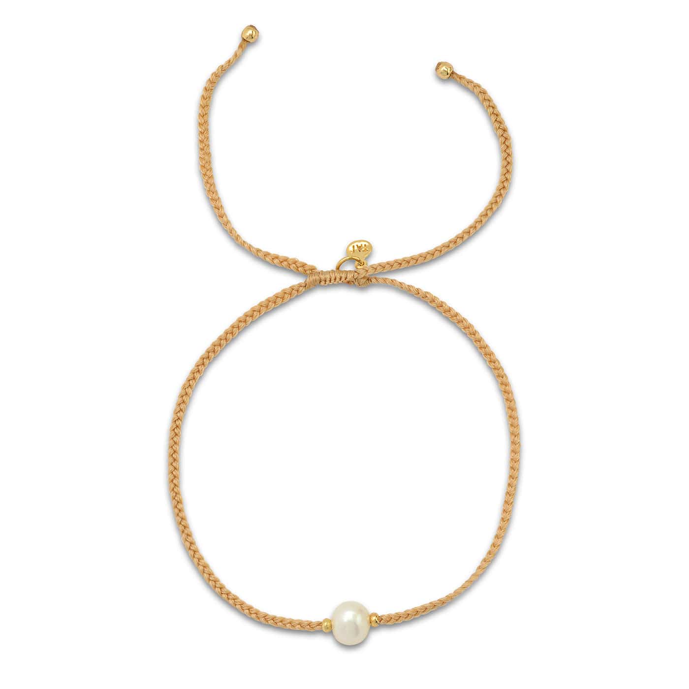 TAI JEWELRY Bracelet Beige Single Pearl Pull-Tie Bracelet