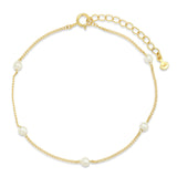 TAI JEWELRY Bracelet Gold Stationed Pearl Bracelet