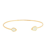 TAI JEWELRY Bracelet Gold/Moonstone Tear Shaped Open Bracelet