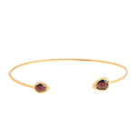 TAI JEWELRY Bracelet Gold/Wine Tear Shaped Open Bracelet