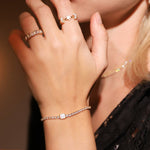 TAI JEWELRY Bracelet Tennis Bracelet With Opal Center Stone
