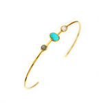 TAI JEWELRY Bracelet Turquoise Three Stone Cuff Bracelet