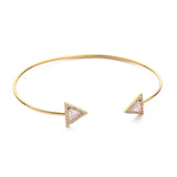 TAI JEWELRY Bracelet Ice Pink Triangular Gemstone Open Cuff Bracelet