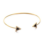 TAI JEWELRY Bracelet Jet Triangular Gemstone Open Cuff Bracelet