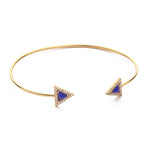 TAI JEWELRY Bracelet Lapis Triangular Gemstone Open Cuff Bracelet