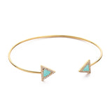 TAI JEWELRY Bracelet Mint Triangular Gemstone Open Cuff Bracelet