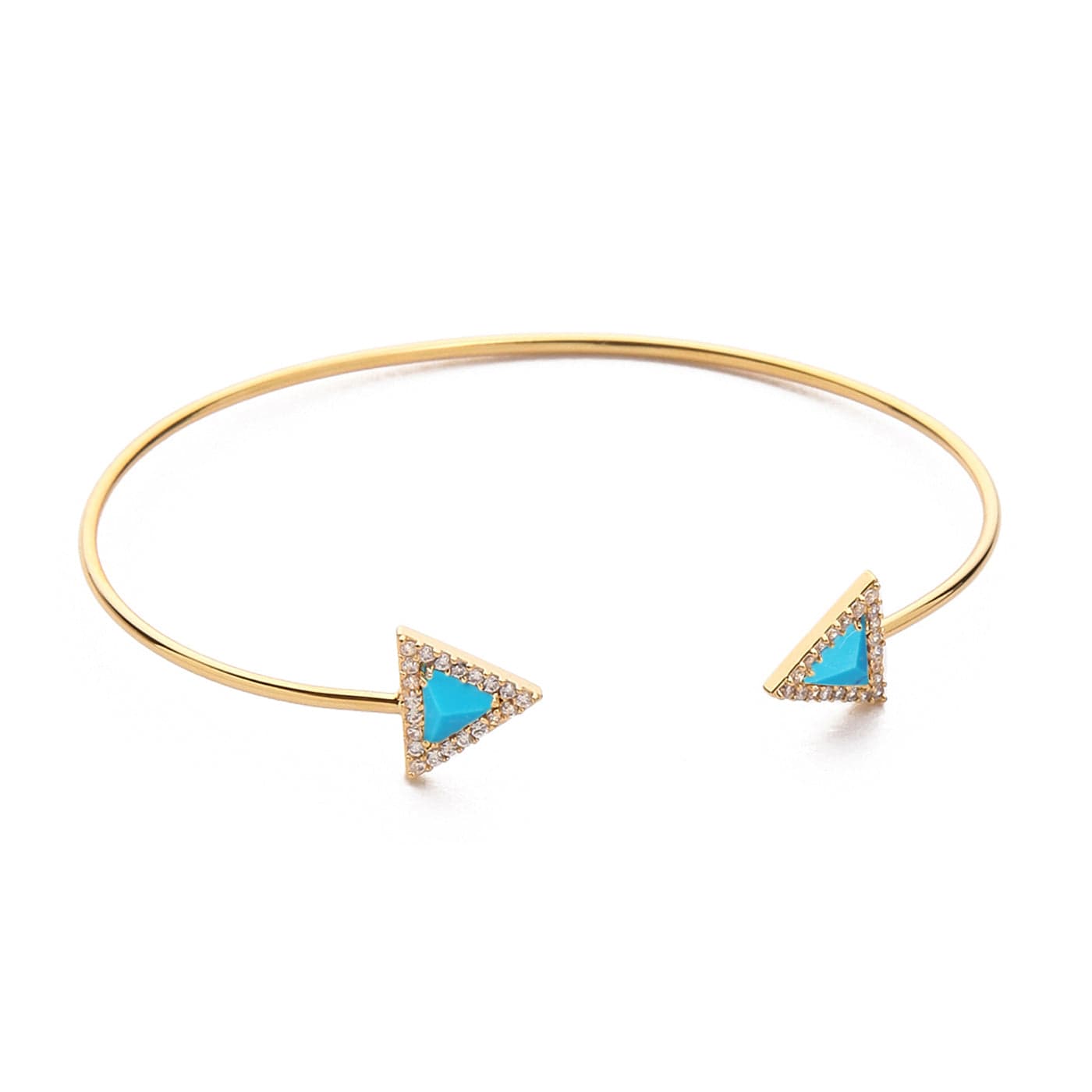 TAI JEWELRY Bracelet Turquoise Triangular Gemstone Open Cuff Bracelet