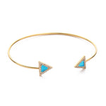 TAI JEWELRY Bracelet Turquoise Triangular Gemstone Open Cuff Bracelet