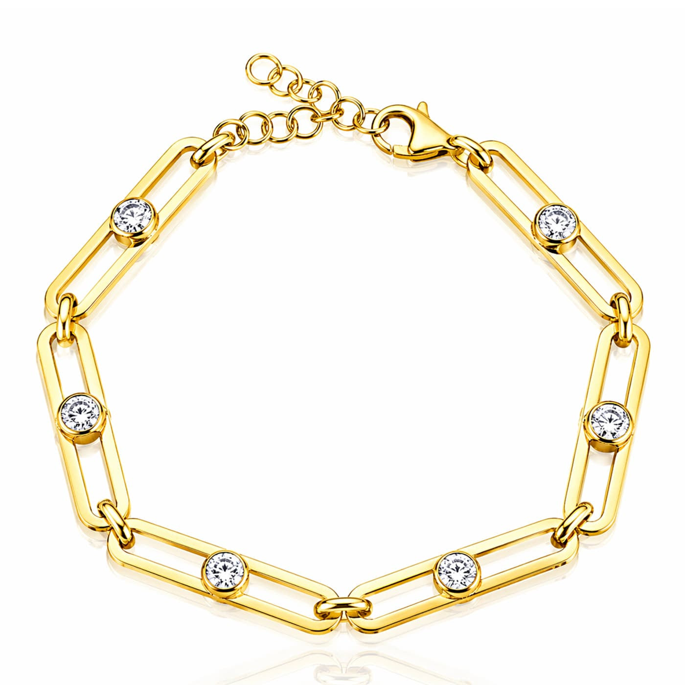TAI JEWELRY Bracelet Wide CZ Chain Bracelet