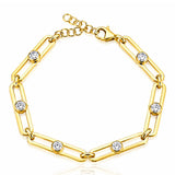 TAI JEWELRY Bracelet Wide CZ Chain Bracelet