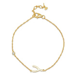 TAI JEWELRY Bracelet Wishbone Wishbone Enamel Charm Chain Bracelet