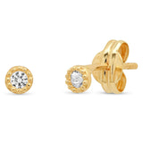 TAI JEWELRY Earrings 14k Gold 14k Beaded Bezel Topaz Earrings