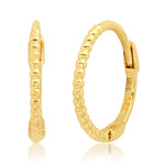 TAI JEWELRY Earrings 14k Gold 14k Beaded Hinge Hoops