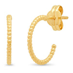 TAI JEWELRY Earrings 14k Gold 14k Beaded Hoops | 12mm