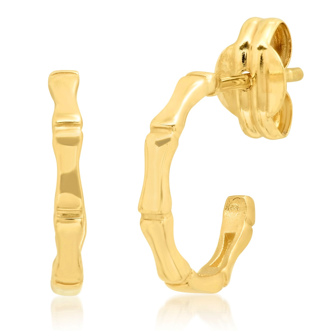 TAI JEWELRY Earrings 14k Gold 14k Mini Bamboo Hoops