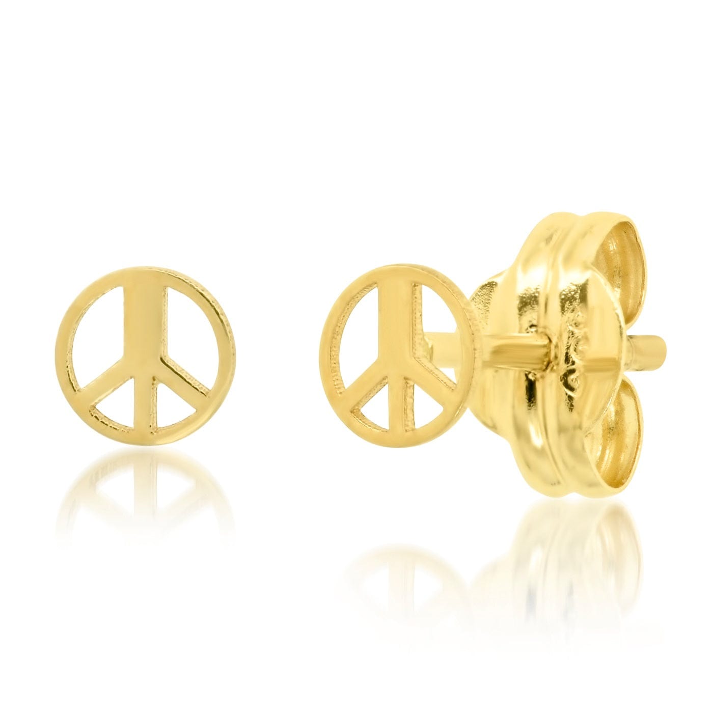 TAI JEWELRY Earrings 14k Gold 14k Peace Sign Studs