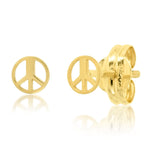TAI JEWELRY Earrings 14k Gold 14k Peace Sign Studs
