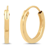 TAI JEWELRY Earrings 14k Gold 14k Squared Hoops | 12mm