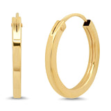 TAI JEWELRY Earrings 14k Gold 14k Squared Hoops | 14mm