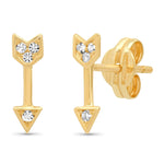 TAI JEWELRY Earrings 14k Gold 14k Topaz Arrow Studs
