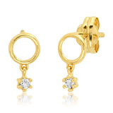 TAI JEWELRY Earrings 14k Gold 14k Topaz Drop Circle Studs
